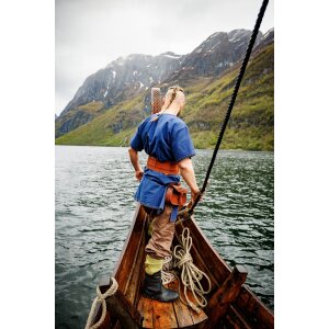 Tunique viking à manches courtes bleue "Theobald".