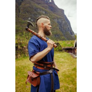 Tunique viking à manches courtes bleue "Theobald".
