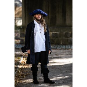 Wool felt tricorn hat blue "Hugo"