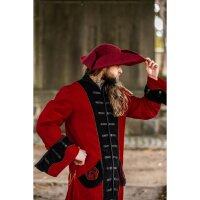 Chapeau en laine feutrée tricorne rouge "Hugo"