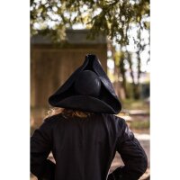 Chapeau en laine feutrée tricorne noir "Hugo"