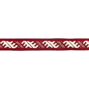 Border ribbon red-white wool 100 cm