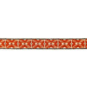 Border ribbon orange-natural colored wool 100 cm