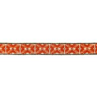 Ruban à border orange-naturel laine 100 cm
