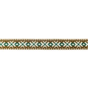 Border ribbon brown-green cotton 100 cm