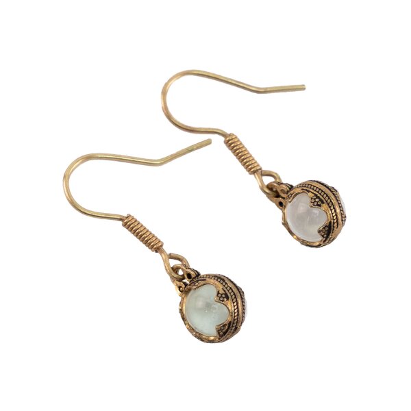 Boucles doreilles boule de verre bronze "Gotland" - paire