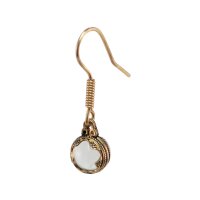 Boucles doreilles boule de verre bronze "Gotland" - paire