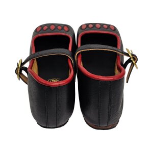 Chaussures à gueule de vache / Chaussures Renaissance noir-rouge "Caspar"