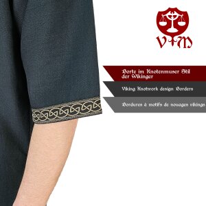 Tunique viking classique bleue "Arvid" avec nœuds, manches courtes