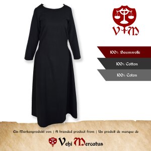 Robe ou sous-robe médiévale classique noire "Amalie"