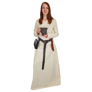 Robe ou sous-robe médiévale classique nature "Amalie"