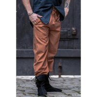 Pantalon médiéval avec élastique tabac brun "Veit
