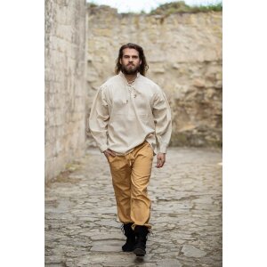 Pantalon médiéval avec élastique brun miel "Veit