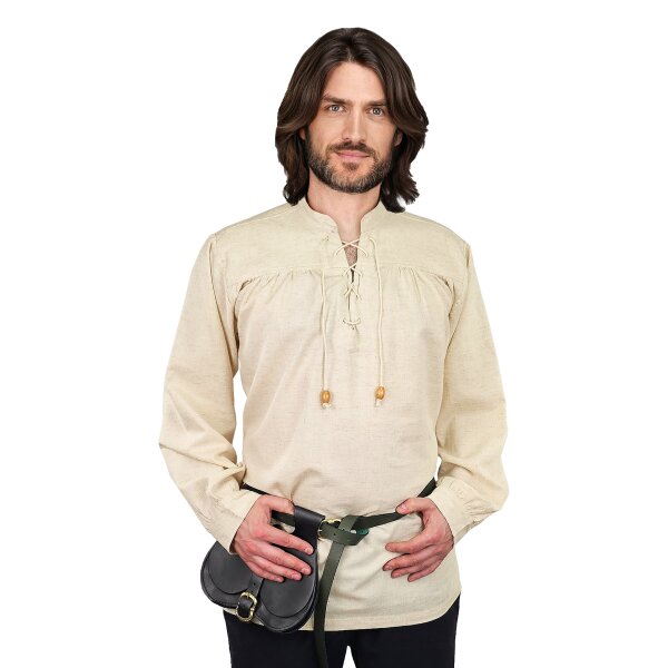 Chemise médiévale classique ou chemise à lacets naturelle "Anno"