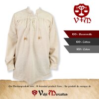 Chemise médiévale classique ou chemise à lacets naturelle "Anno"