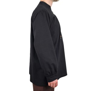 Chemise médiévale classique ou chemise à lacets noire "Anno"