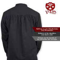 Chemise médiévale classique ou chemise à lacets noire "Anno"