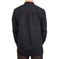 Chemise médiévale classique ou chemise à lacets noire "Anno"