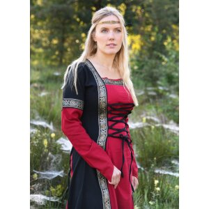 Robe médiévale fantastique rouge-noir "Eleanor"