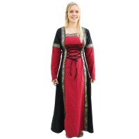 Robe médiévale fantastique rouge-noir "Eleanor"