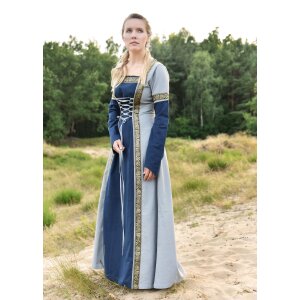 Robe médiévale fantaisie bleu-bleu-gris "Eleanor"