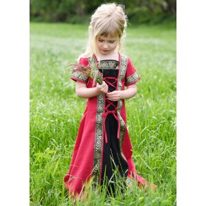 Robe médiévale fantastique pour enfants rouge-noir "Eleanor"