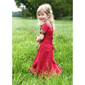 Robe médiévale fantastique pour enfants rouge-noir "Eleanor"