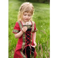 Robe médiévale fantastique pour enfants rouge-noir "Eleanor"