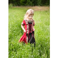 Robe médiévale fantastique pour enfants rouge-noir "Eleanor"