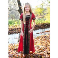 Robe médiévale fantastique pour enfants rouge-noir "Eleanor"