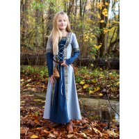 Robe médiévale fantaisie enfant bleue, manches longues "Eleanor"