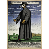 Set du docteur de la peste - masque et chapeau en cuir