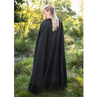 Cape médiévale avec garniture en velours, Noir