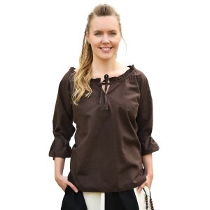 Blouse médiévale avec manches 3/4, marron "Birga"