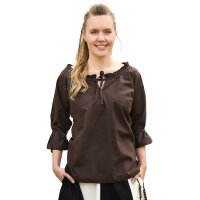 Blouse médiévale avec manches 3/4, marron "Birga"