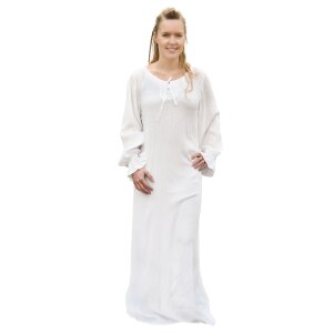 Sous-robe médiévale légère avec effet froissé, blanc