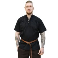 Chemise médiévale, manches courtes, noire