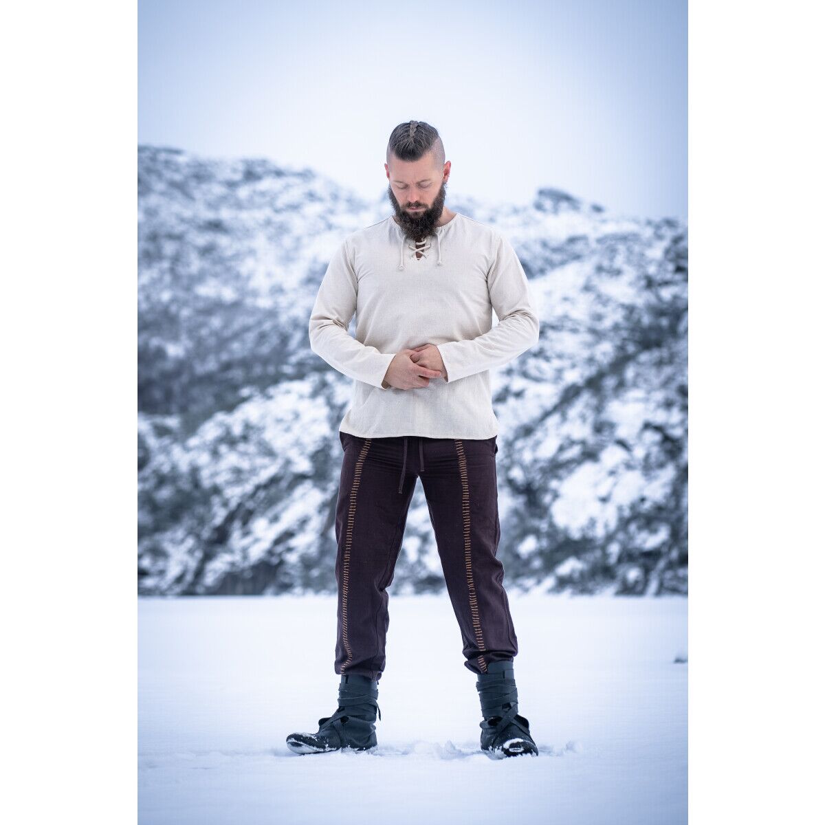 Pantalon médiéval brun fon box