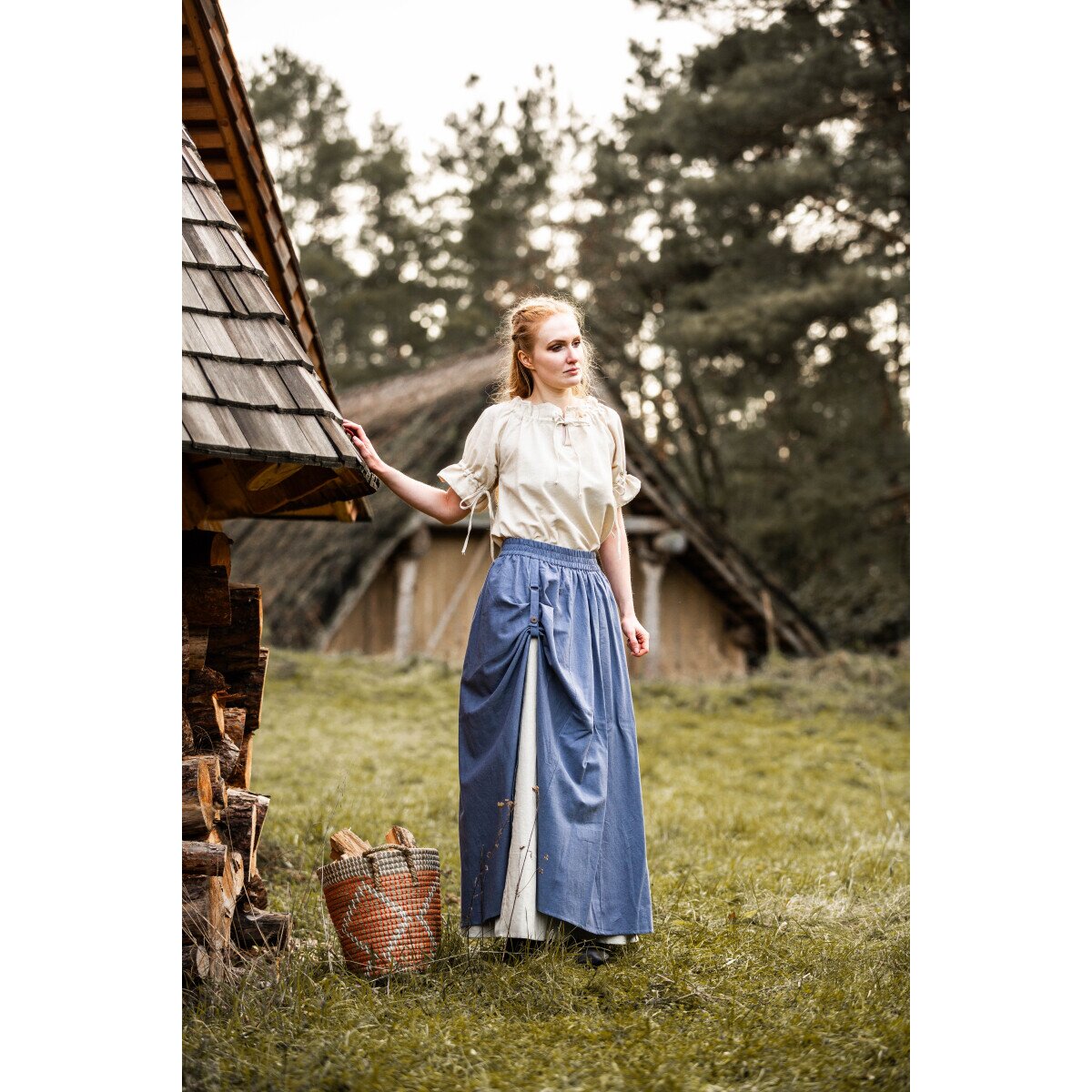 Medieval Skirt Blue/Nature“ Elise”