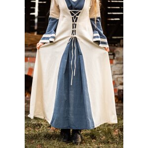 Robe médiévale naturelle/bleue "Dorothea"