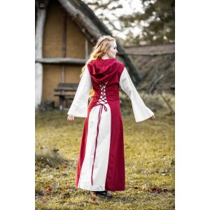 Robe médiévale rouge/naturelle "Genefe"