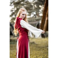 Robe médiévale rouge/naturelle "Genefe"