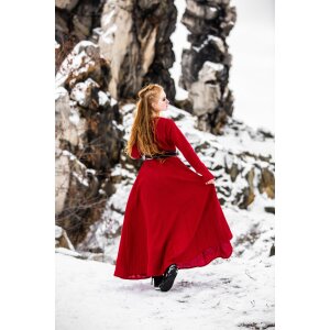 Robe viking 100% lin rouge "Anna"