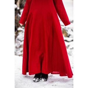 Robe viking 100% lin rouge "Anna"