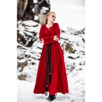 Robe viking 100% lin rouge "Anna"