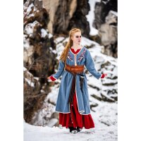 Robe viking 100% lin rouge "Anna"