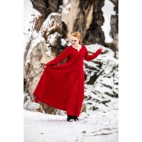 Robe viking 100% lin rouge "Anna"