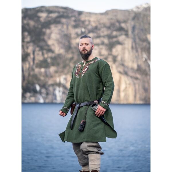 Tunique Médiévale Halvor Verte – Déguisement Viking Ou âge Moyen