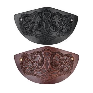 Pince à cheveux en cuir avec empreinte du marteau de Thor & clip en métal