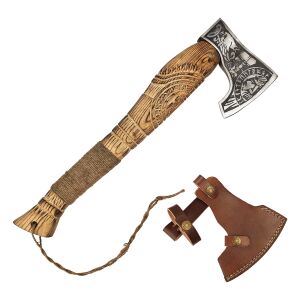 Hache viking Runen avec fourreau en cuir